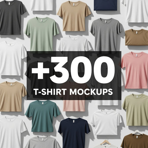 300+ Premium T-Shirt Mockup Bundle for Print-On-Demand